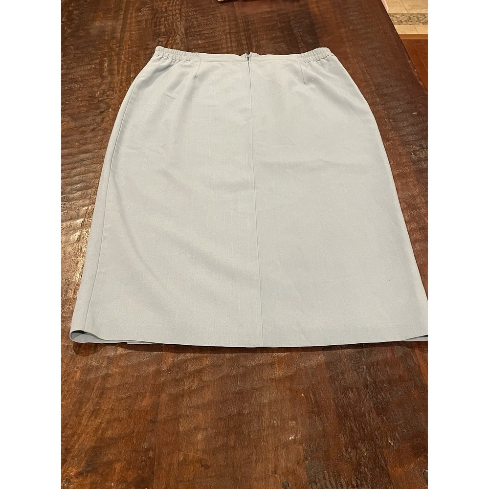 Vintage 80s Casablanca Midi‎ Skirt Size 18 Blue Secretary Slit Lined Made In USA - Picture 3 of 7